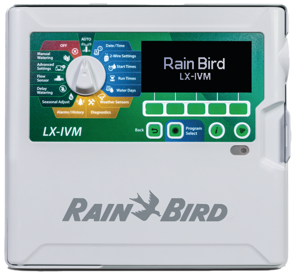 Referensi keluarga controller Rain Bird ESP-LXIVM; varian 230 V mengikuti label unit