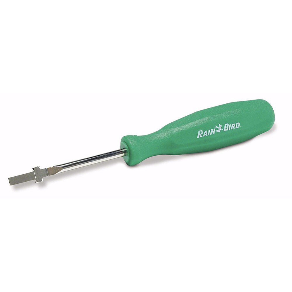 Foto referensi alat penyesuaian rotor Rain Bird. Identitas Y05100 / ROTORTOOL mengikuti inventaris; konfirmasi bentuk dan generasi alat.