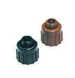 Foto arsip adaptor TBOS dari katalog resmi Rain Bird 2018: hitam untuk varian plastik (TBOSADAPP), cokelat untuk varian brass (TBOSADAPB). Dua varian ditampilkan sebagai referensi, bukan satu paket atau adaptor universal.
