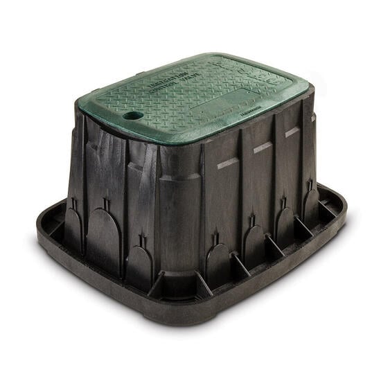 Referensi valve box Rain Bird VB Standard dengan body hitam dan tutup hijau