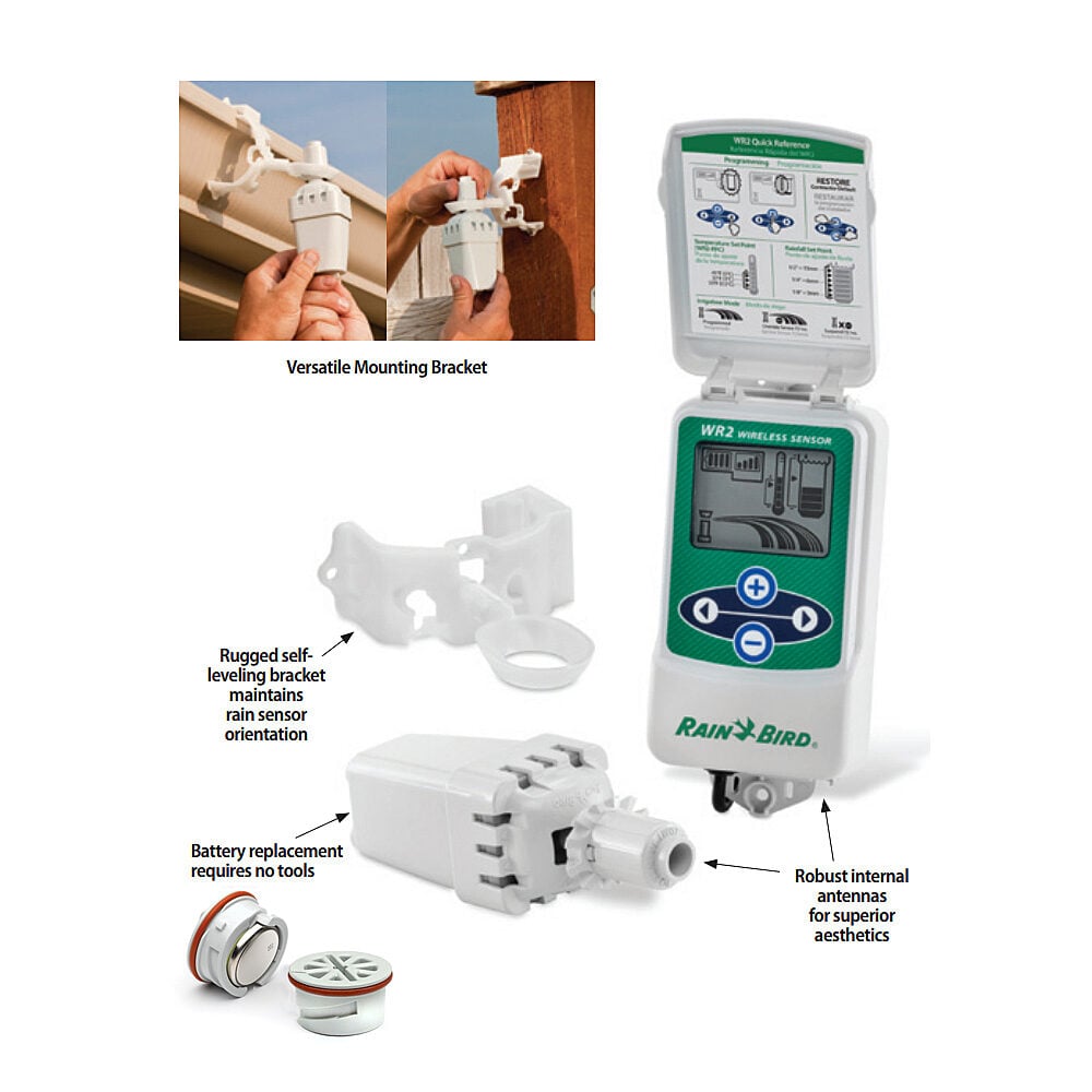 Referensi keluarga sensor nirkabel Rain Bird WR2 dan controller interface